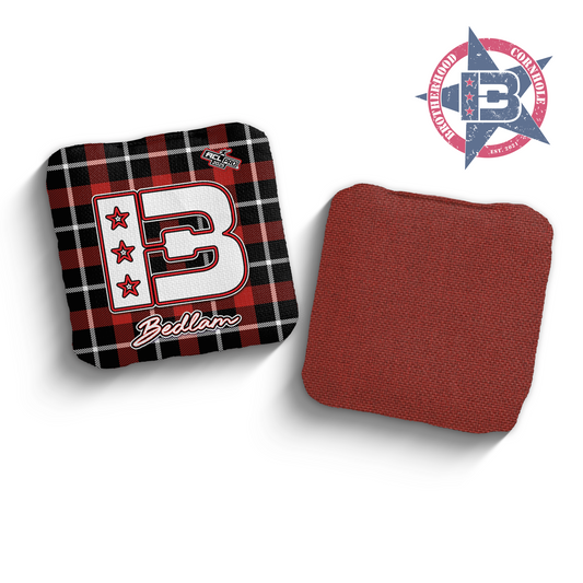 2025 Brotherhood Cornhole Bedlam Christmas Wrap Edition ACL Pro Stamped Cornhole Bags