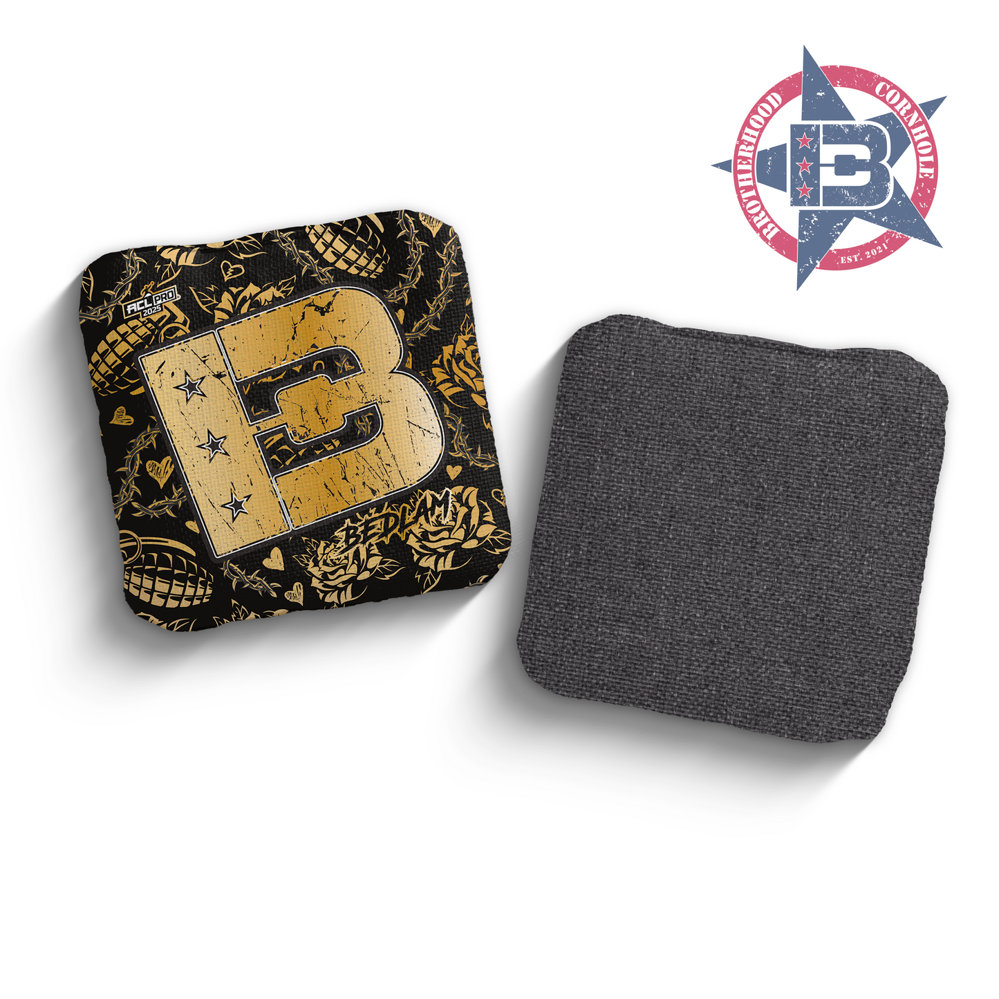 2025 Brotherhood Cornhole Bedlam Grenades Edition ACL Pro Stamped Cornhole Bags