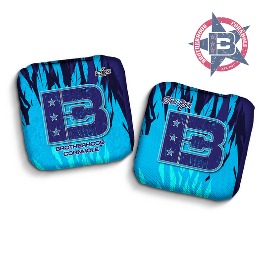 2025 Brotherhood Cornhole Blue Streak Steel Rain ACL Pro Stamped Cornhole Bags