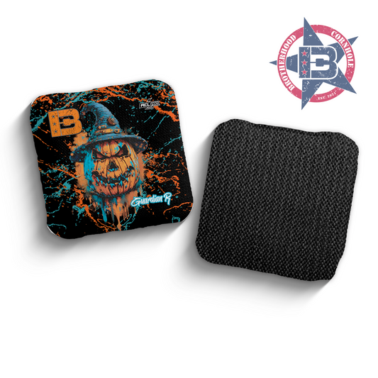 2025 Brotherhood Cornhole Guardian Halloween Pumpkin Edition ACL Pro Stamped Cornhole Bags