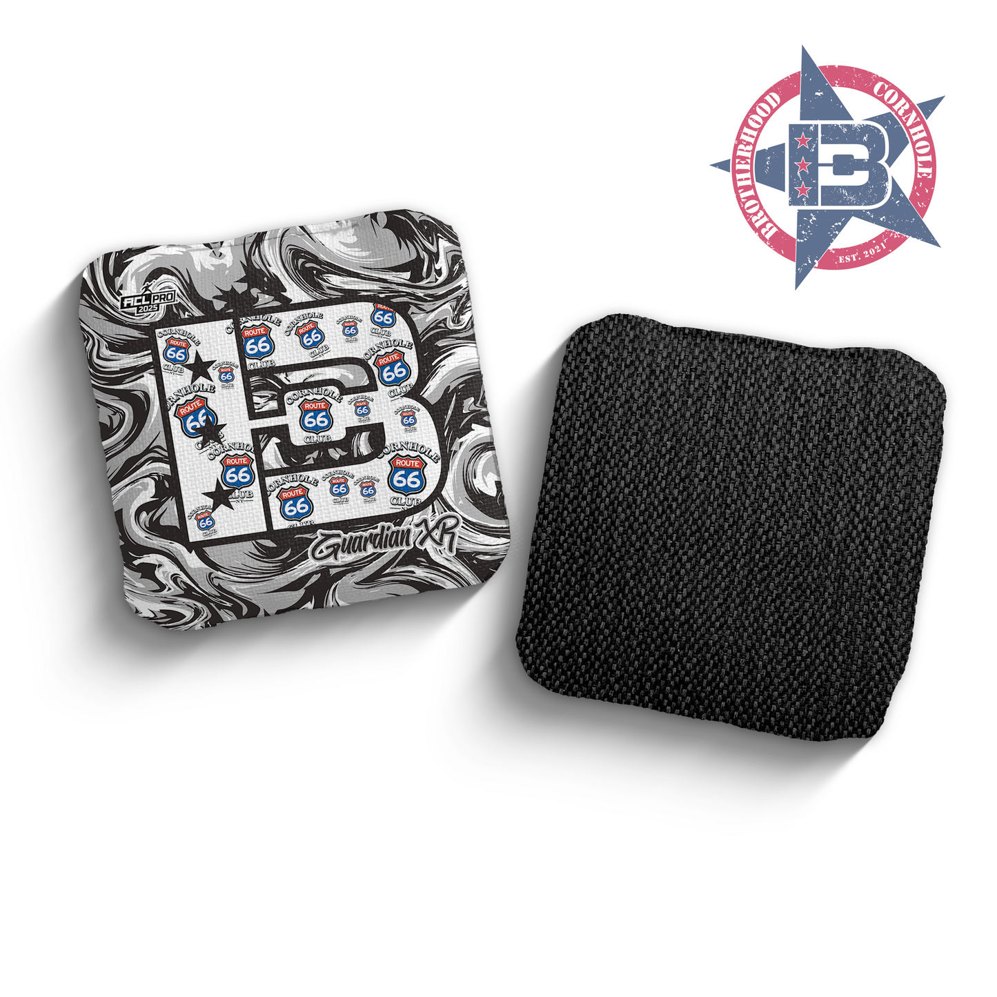 2025 Brotherhood Cornhole Guardian X Route 66 Collaboration ACL Pro Stamped Cornhole Bags