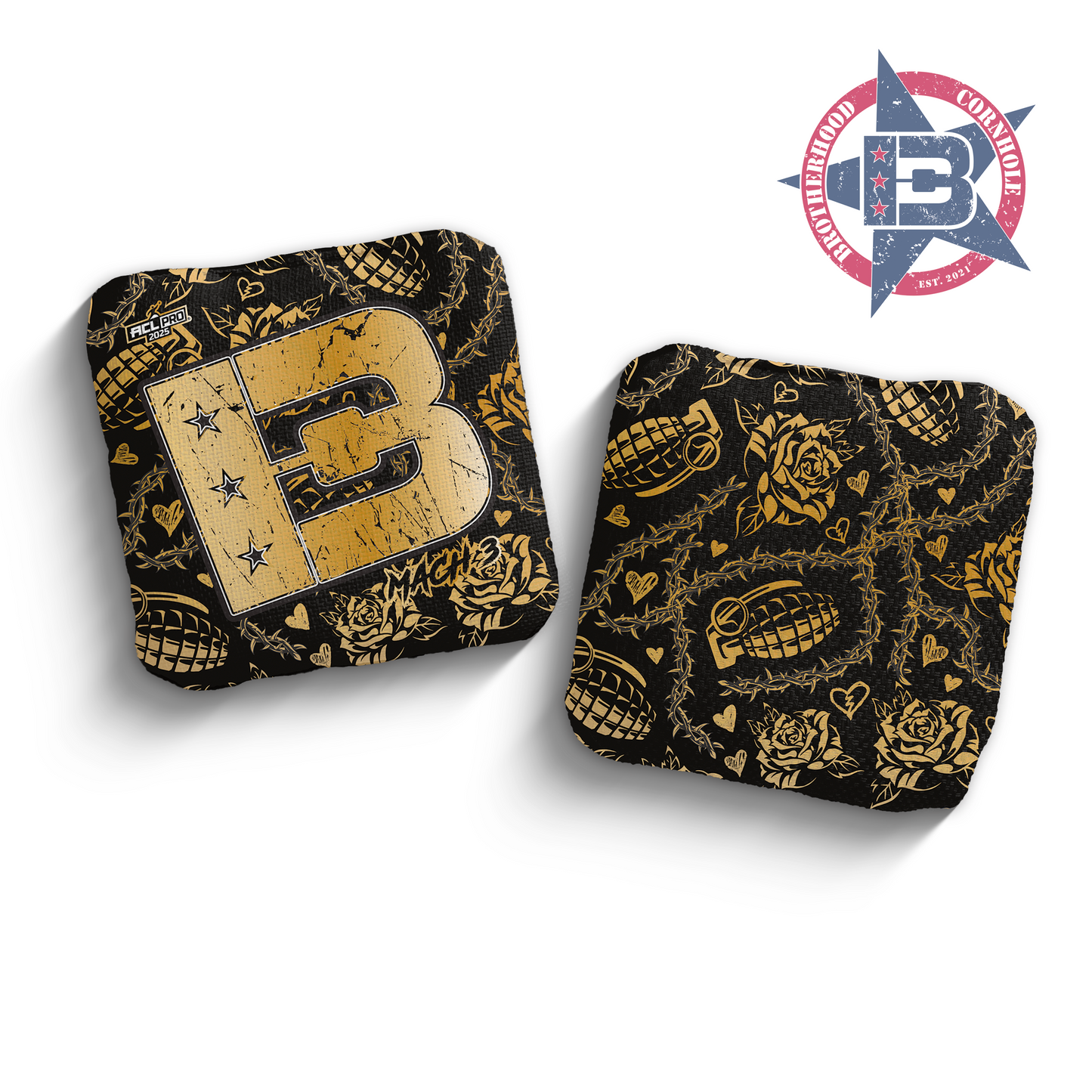 2025 Brotherhood Cornhole Mach 3 Grenades Edition ACL Pro Stamped Cornhole Bags