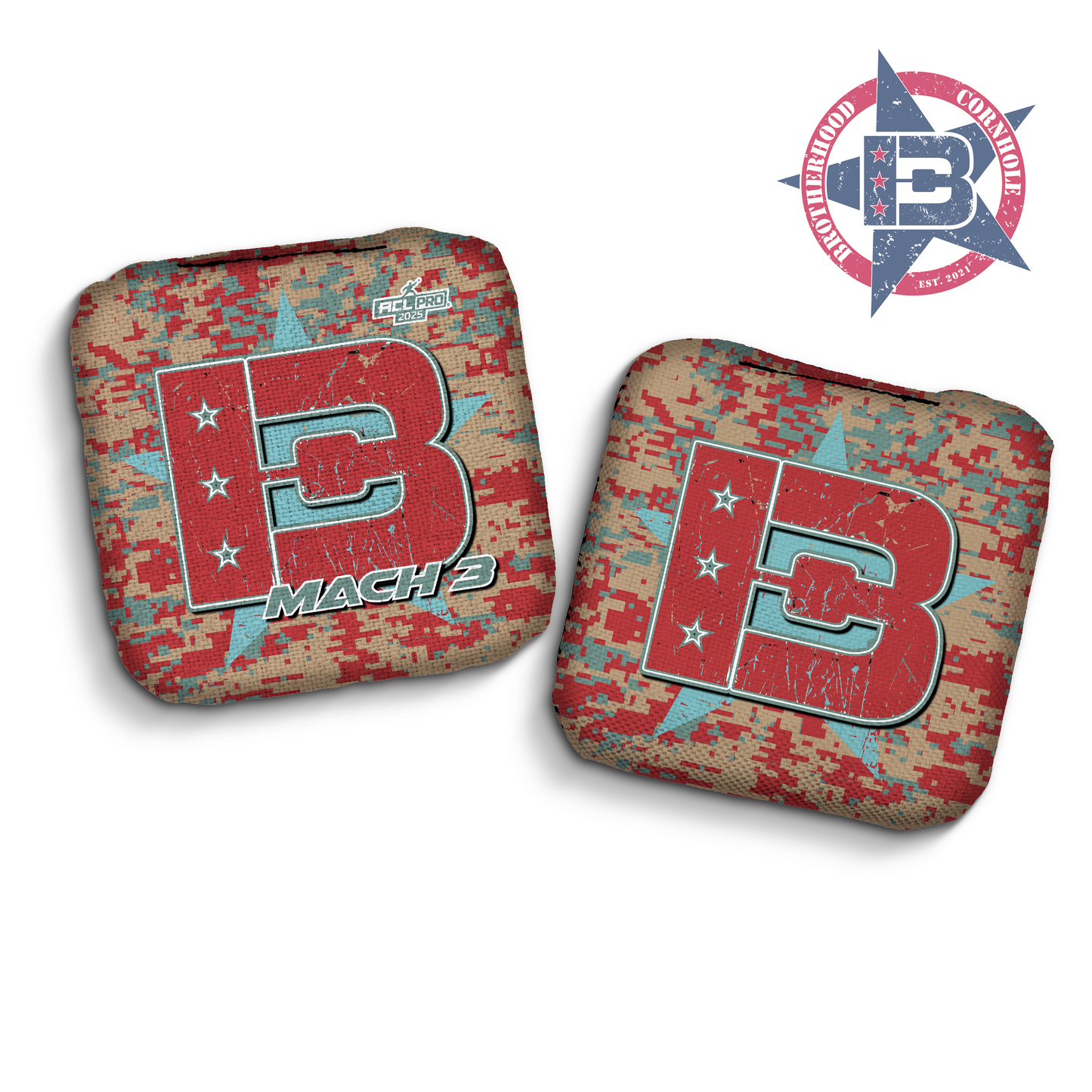 2025 Brotherhood Cornhole Camo Mach 3 ACL Pro Stamped Cornhole Bags