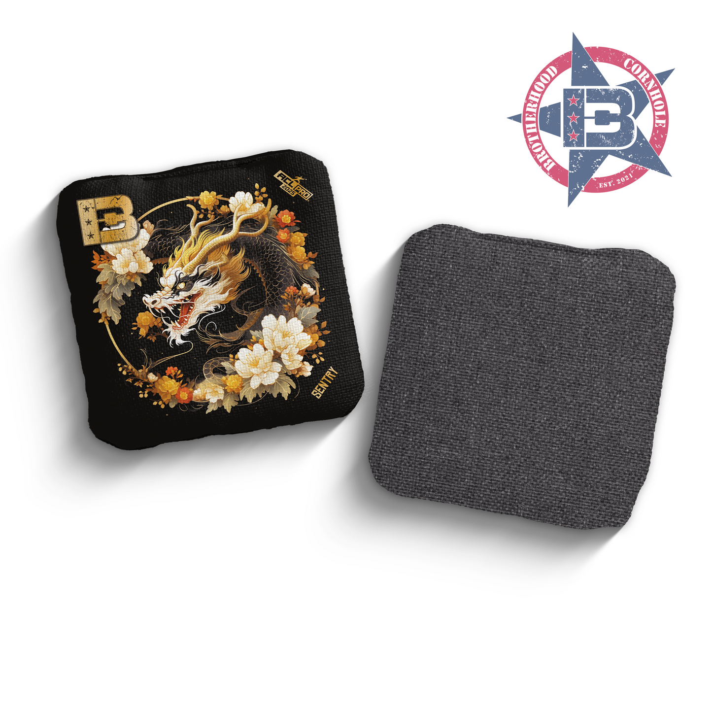 2025 Brotherhood Cornhole Sentry Black Dragon Edition ACL Pro Stamped Cornhole Bags