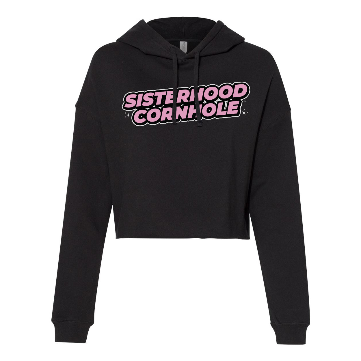 Sisterhood Pink Sparkle Crop Hoodie