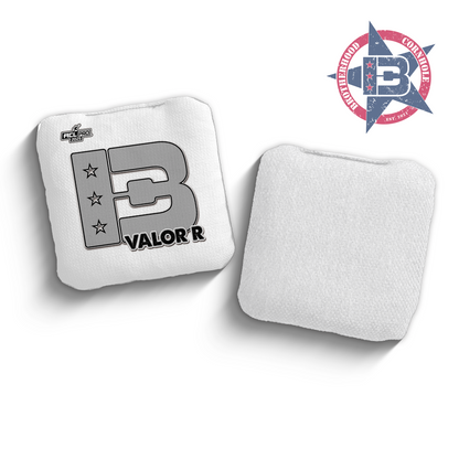 2025 Brotherhood Cornhole Valor White Broadcast Edition ACL Pro Stamped Cornhole Bags