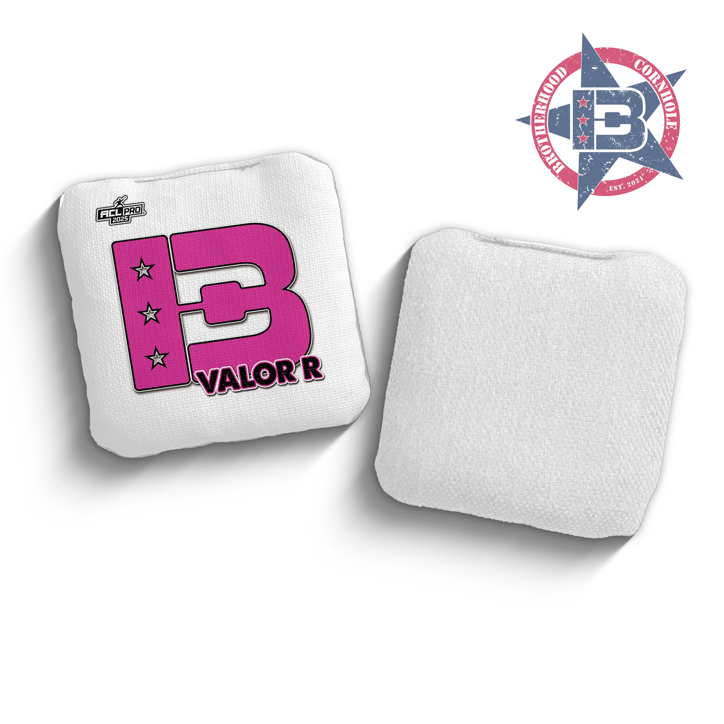 2025 Brotherhood Cornhole Valor White Broadcast Edition ACL Pro Stamped Cornhole Bags